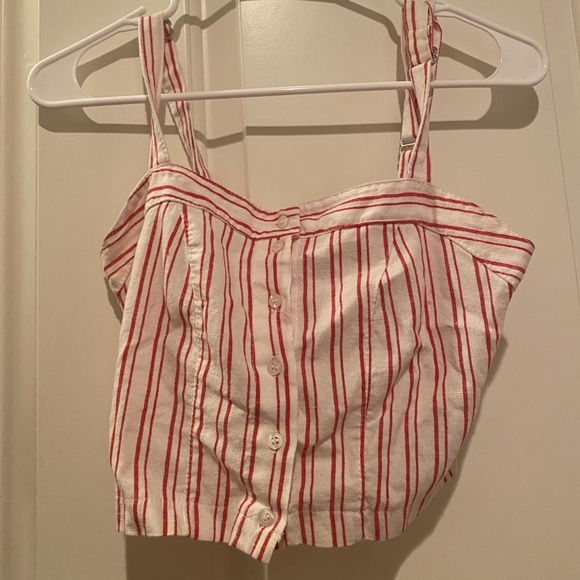 Brandy Melville Red and White Crop Top - Picture 3 of 8